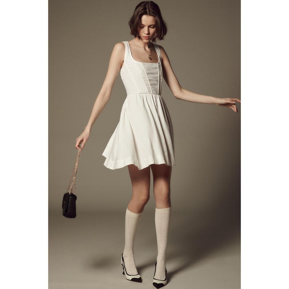 AURETA FIT & FLARE CORSET MINI DRESS L NWT